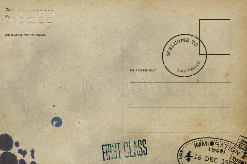Backside of blank postcard vector illustration Backside of blank postcard vector illustration