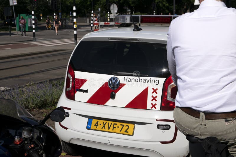 Backside of a UPS Company Van at Amsterdam the Netherlands 2019