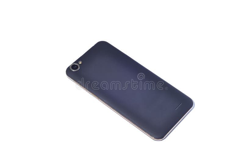 Backside Of A Smartphone Screen On An Isolated White Background Stock