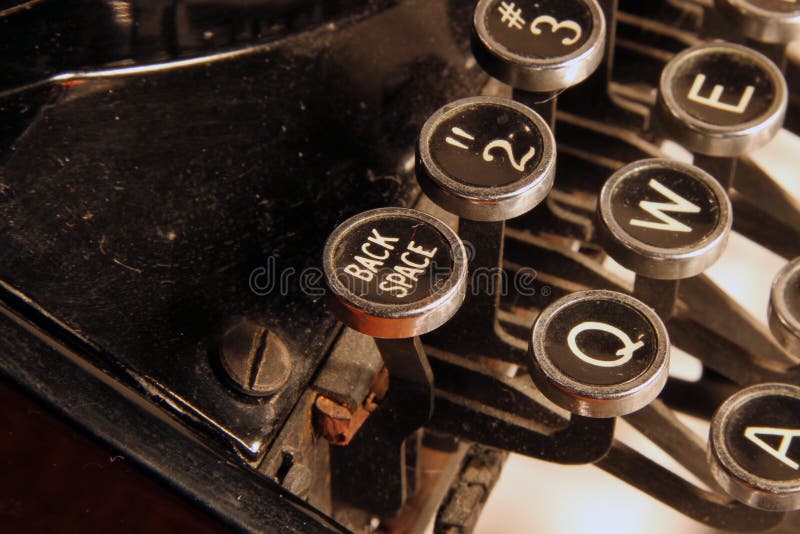 Backspace key on vintage manual typewriter