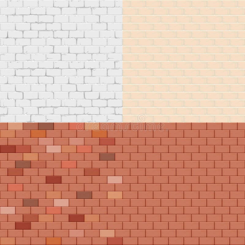 Backstein Wand-Set nahtlose Muster Mauerwerk Hintergrund vektor abbildung