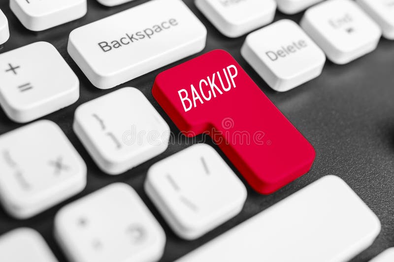 Backup button stock image
