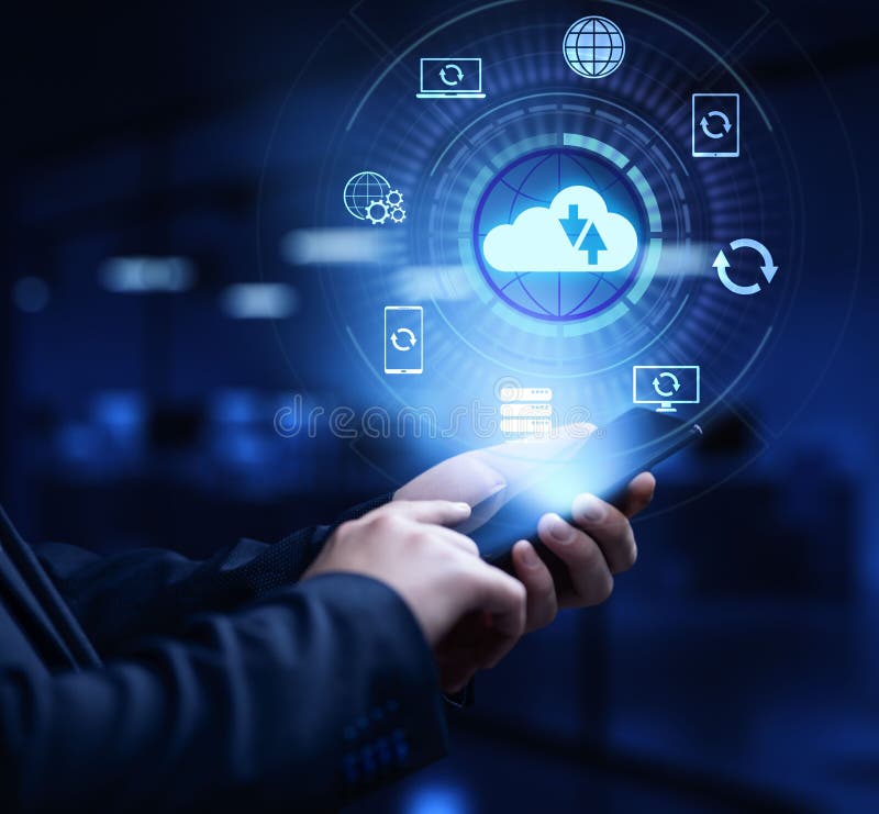 Backup button disaster recovery internet technology concept. stock photos