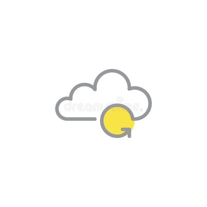 Backup cloud storage line icon vector illustration