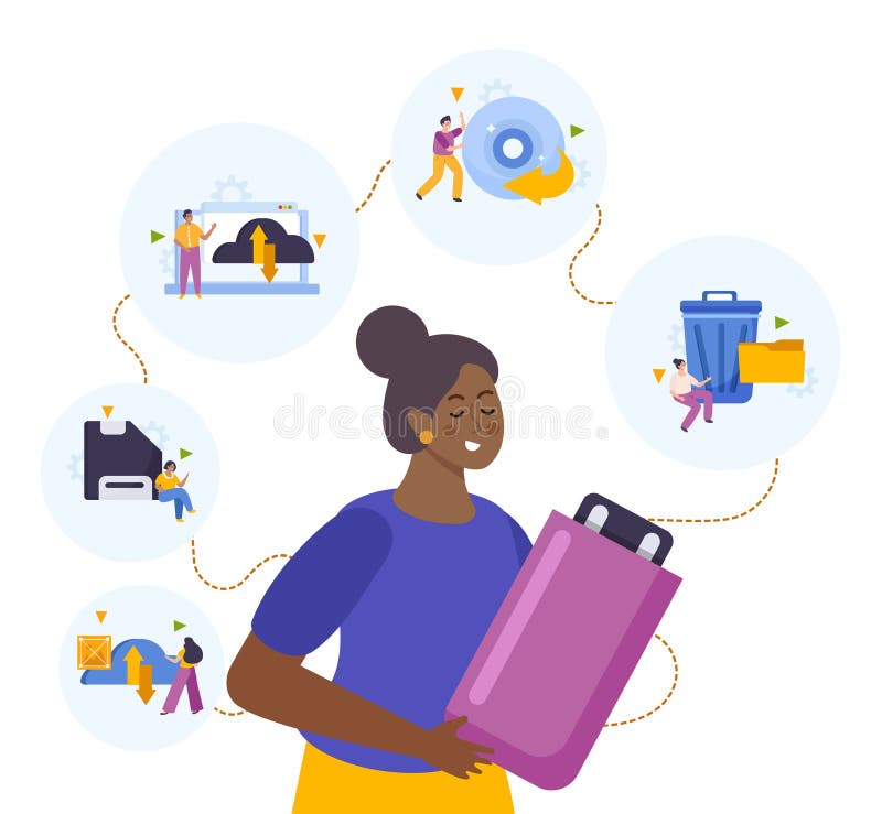 Backup Data Recovery Illustration stock illustration