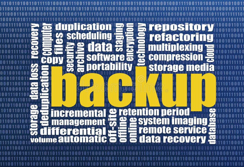 Backup and data recovery stock illustration