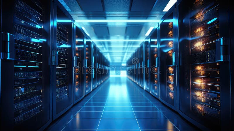 Backup data server room stock illustration