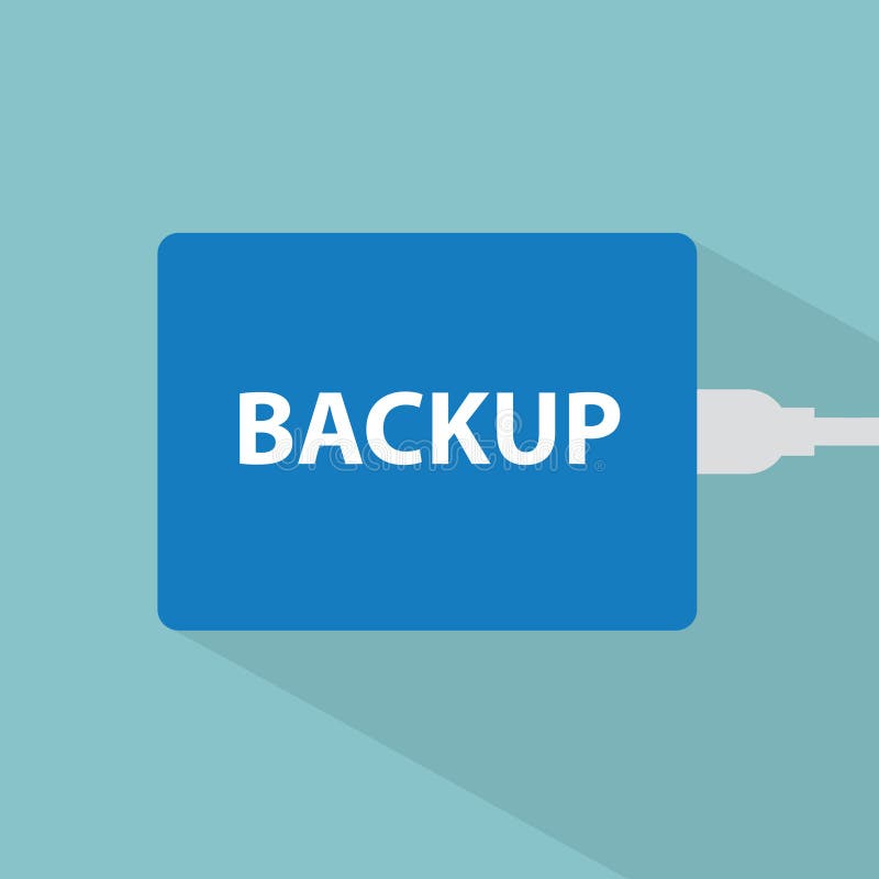 Backup, data storage on external hard drive royalty free illustration