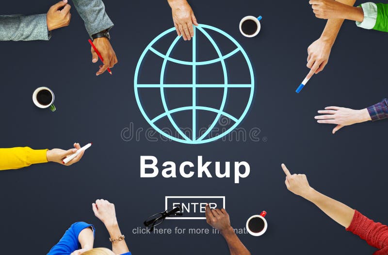 Backup Data Storage Restore Safety Security Concept vector illustration