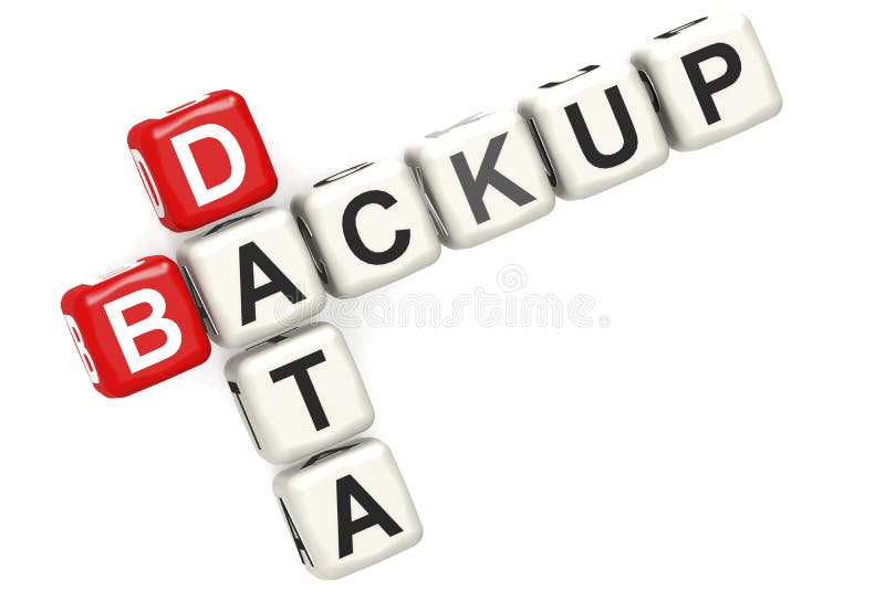 Backup data word with red and white block stock illustration