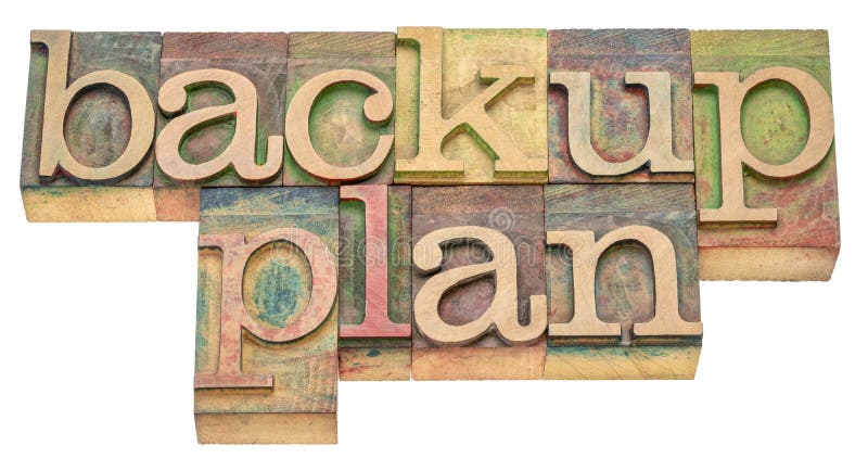 Backup plan - isolated word abstract