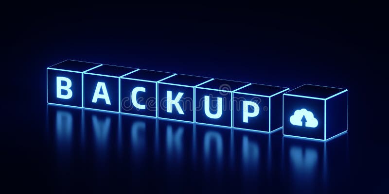 Backup Storage Data Internet Technology Business concept. 3d Render illustration stock illustration