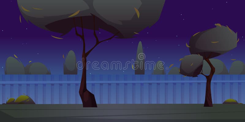 Backyard with Fence, Grass and Trees at Night Stock Vector - Illustration of grass, backdrop: 234933213 Backyard with Fence, Grass and Trees at Night Stock Vector - Illustration of grass, backdrop: 234933213