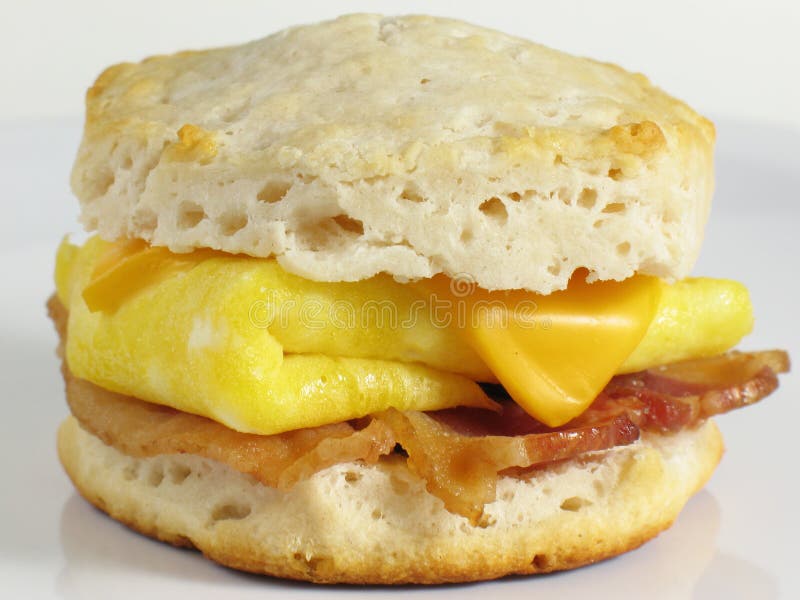 Bacon Biscuit Sandwich stock image. Image of meal, scrambled 4018715