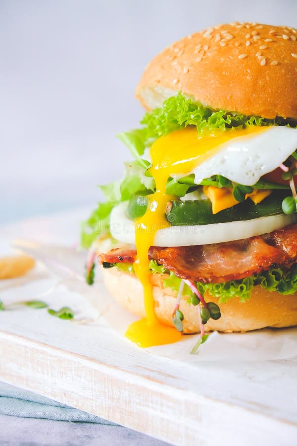 Bacon Cheese Burger stock photo. Image of dinner, cheese - 180612084