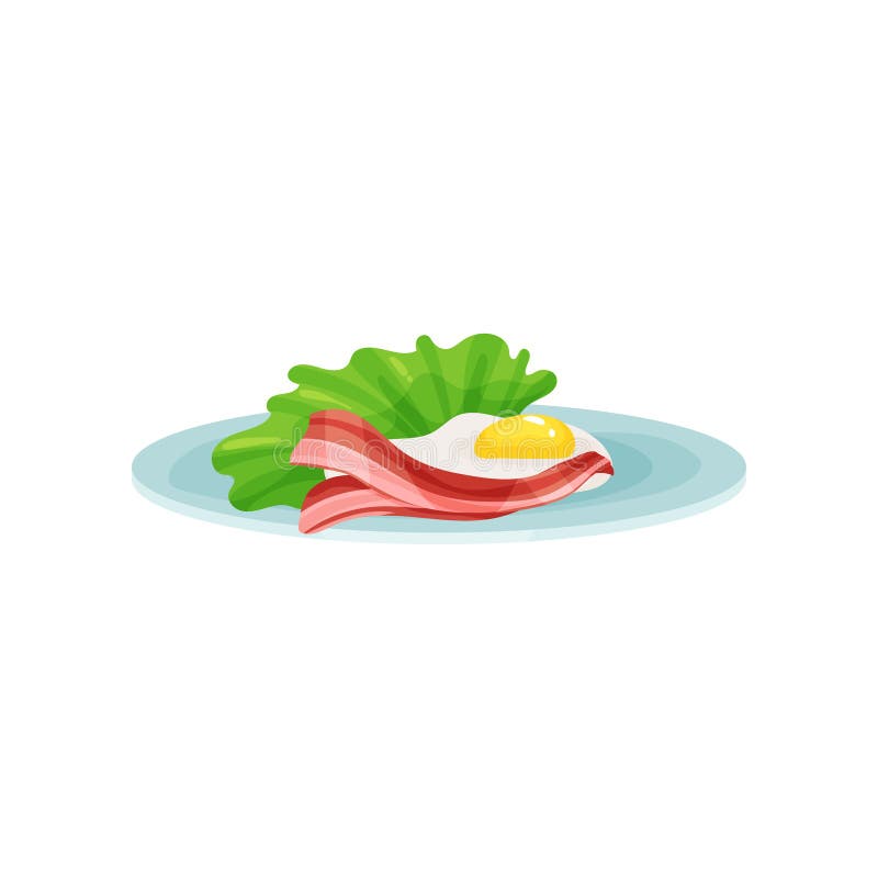 Bacon e ovos fritos em uma placa, alimento para a ilustração do vetor do café da manhã em um fundo branco ilustração royalty free Bacon e ovos fritos em uma placa, alimento para a ilustração do vetor do café da manhã em um fundo branco ilustração royalty free