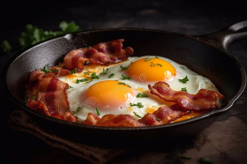 bacon are fried in frying pan 17221432 PNG