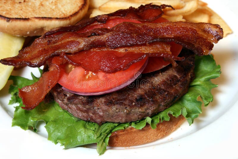 Bacon on hamburger