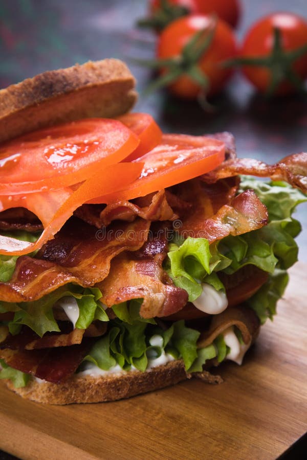 Bacon Lettuce and Tomato Sandwich Stock Photo Image of slice, fried