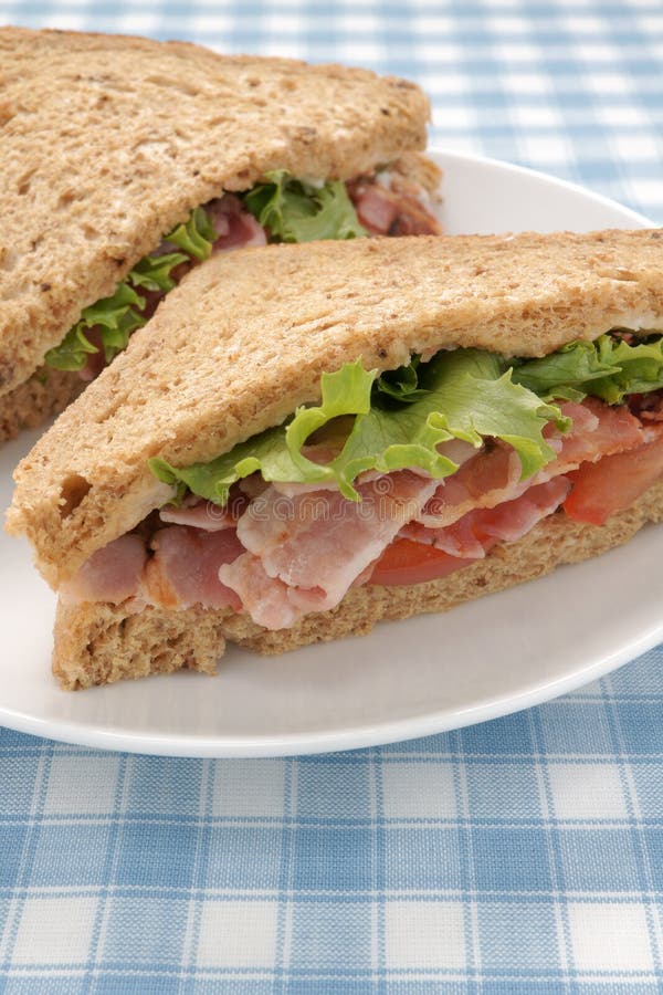 Bacon Lettuce and Tomato Sandwich Stock Photo Image of granary, butty