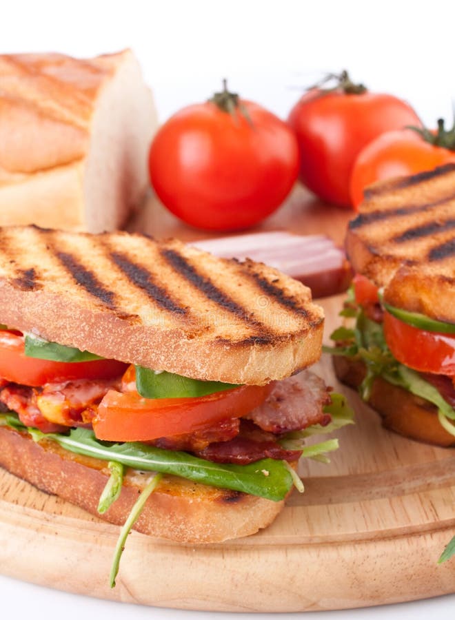 Sandwiches With Bacon, Lettuce And Tomato Stock Image Image of bread