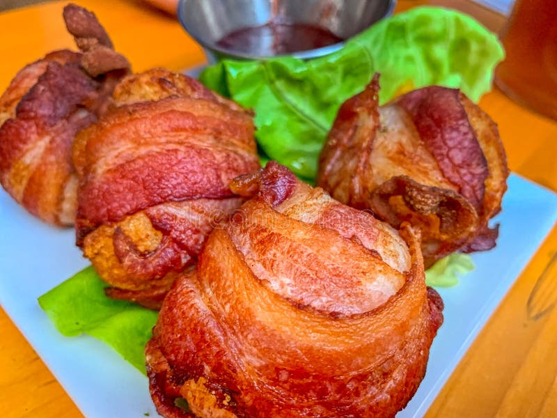 Bacon wrapped scallops stock image. Image of appetizer 265564199