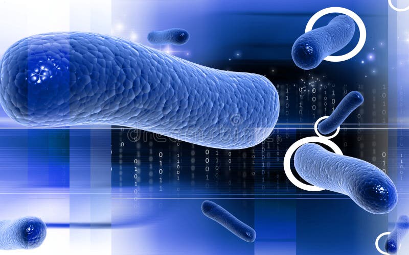 Digital illustration of bacteria in 3d on digital background