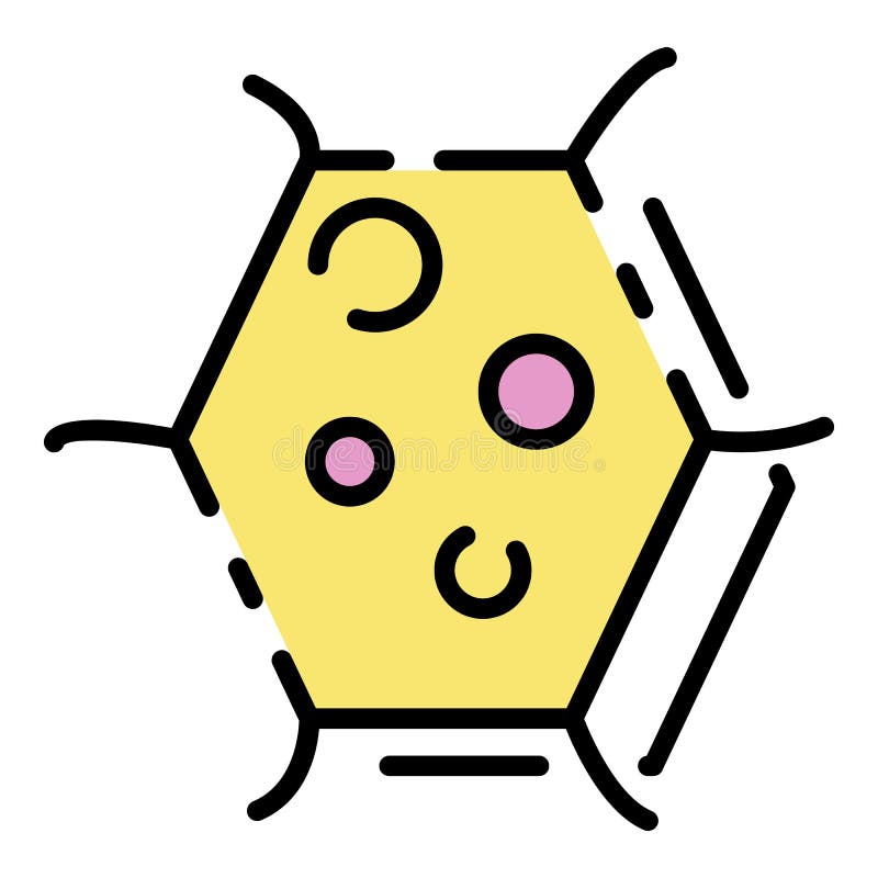 Bacteria inside the cell icon color outline vector royalty free illustration