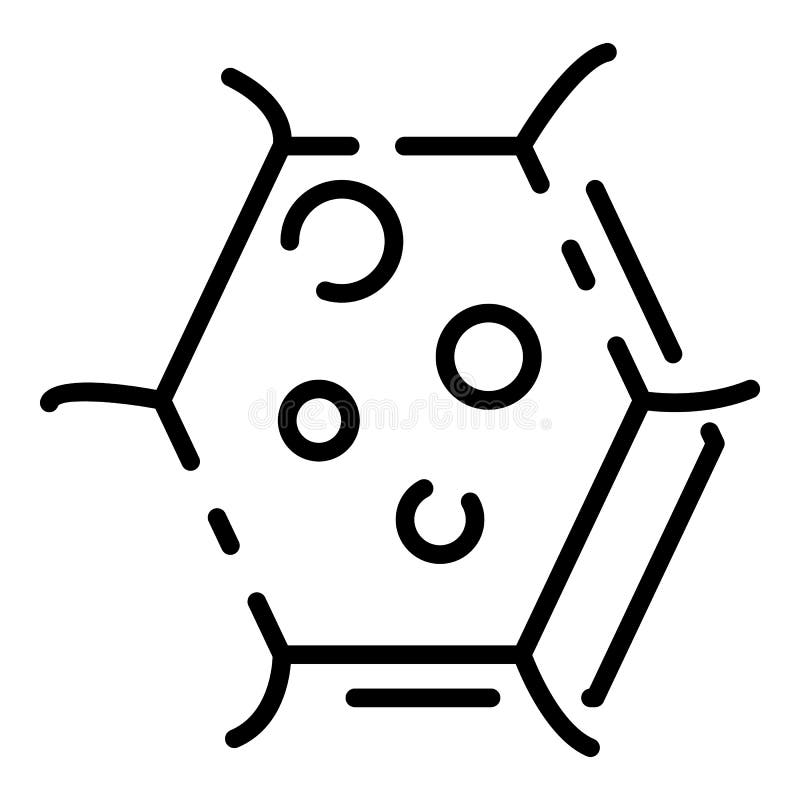 Bacteria inside the cell icon, outline style royalty free illustration