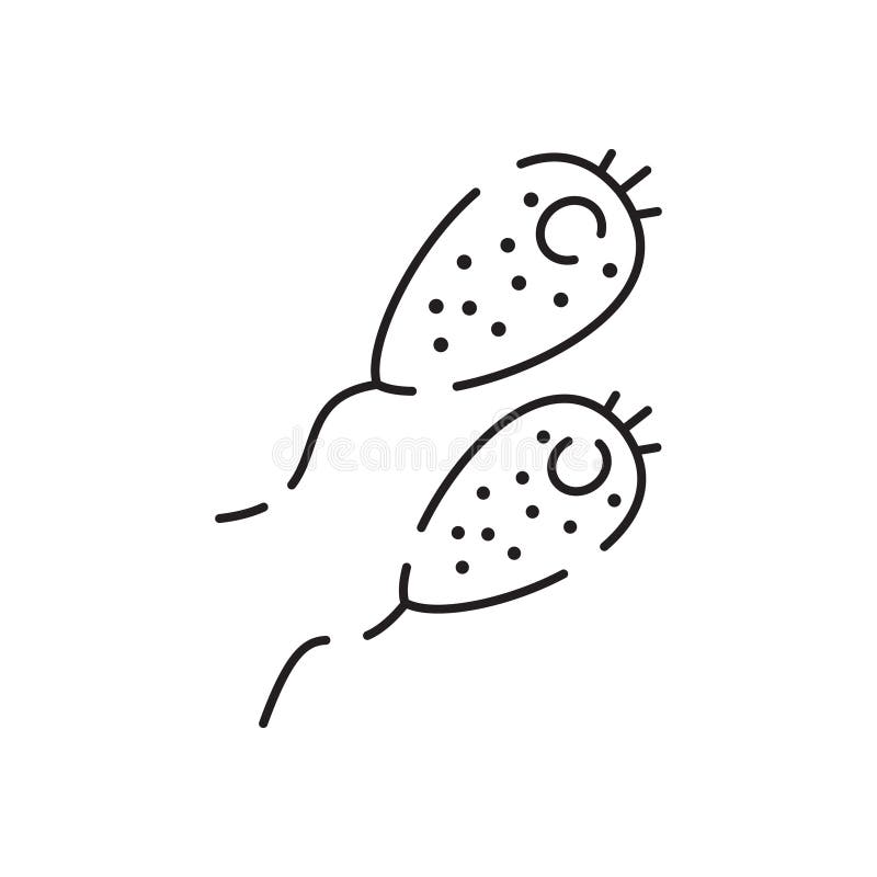 Bacteria, Probiotic and Virus Line Icon. Microbe, Germ, Cell, Caviar