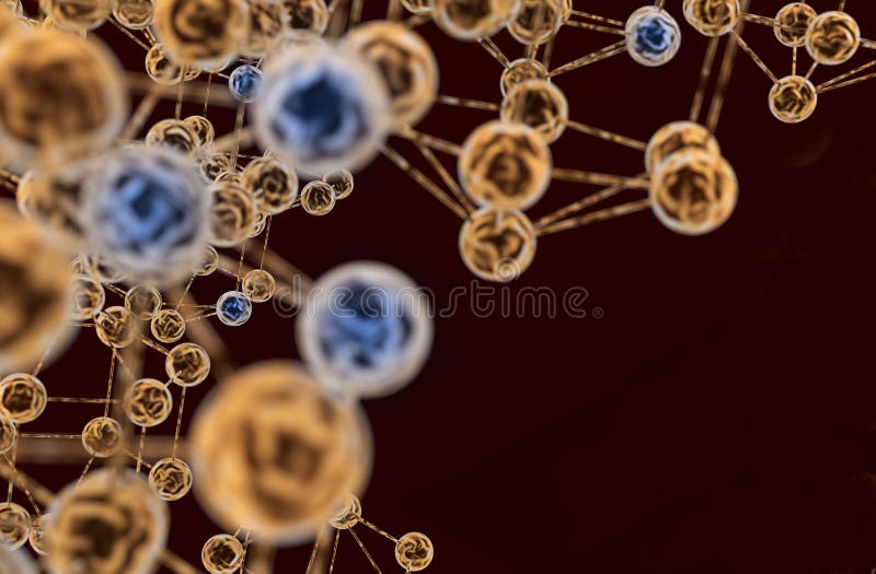 Bacteria spheres 3d illustration background