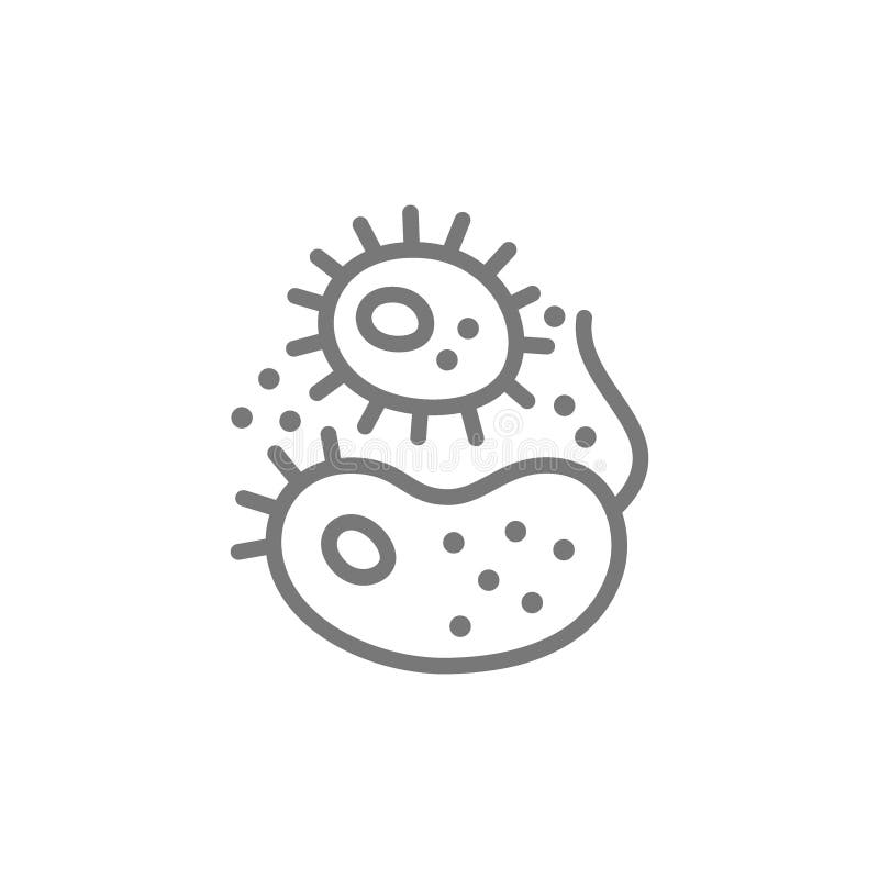 Bacteria, viruses, germs line icon. stock illustration Bacteria, viruses, germs line icon. stock illustration