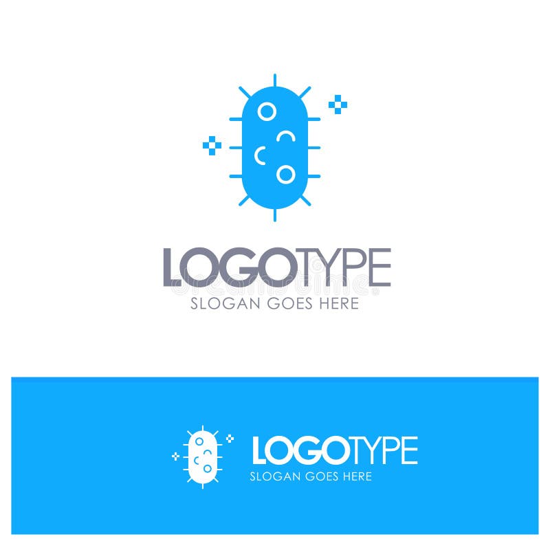 Bacterias, bioquímica, biología, logotipo sólido azul de la química con el lugar para el tagline libre illustration Bacterias, bioquímica, biología, logotipo sólido azul de la química con el lugar para el tagline libre illustration