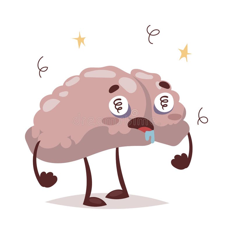 Bad brain and headache vector illustration.