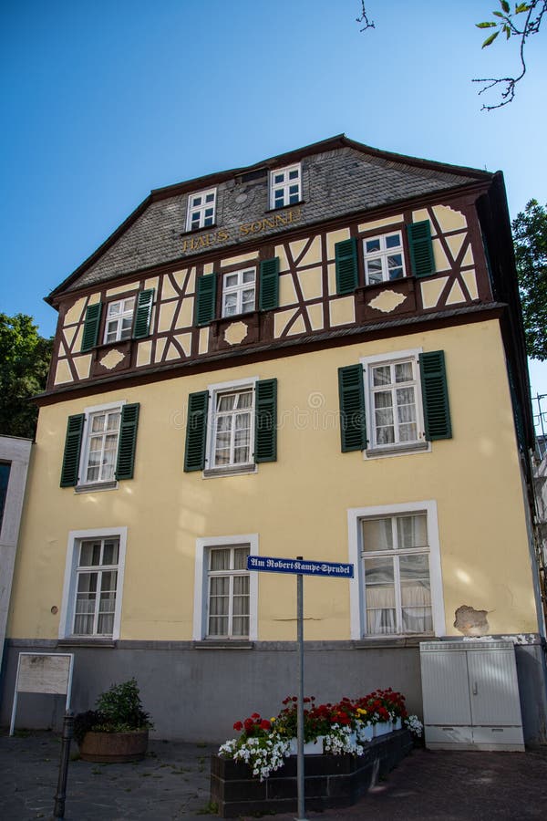 Bad Ems, Germany 24 July 2022, the Facade of an Old House in Bad Ems