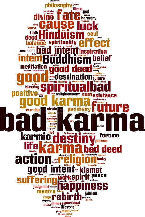 Bad karma word cloud stock illustration