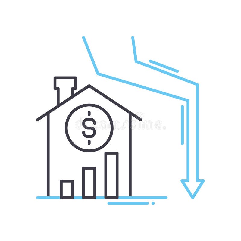 Bad Loans Line Icon, Outline Symbol, Vector Illustration, Concept Sign