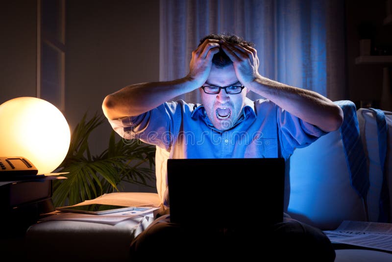 Bad news late at night stock image