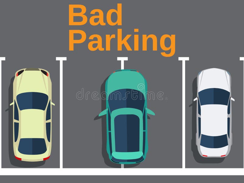 Premium Vector  Bad parking wrongly parked car illustration vector top view
