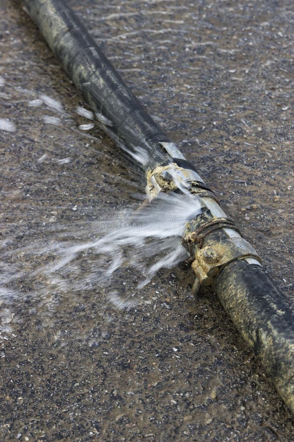 Broken Pvc Pipe in Trench Leaks Water Stock Photo Image of leak