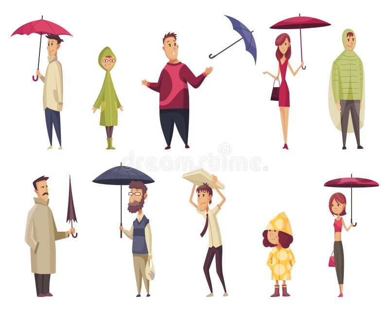 Windy Weather People Try Holding Graphic by sevvectors · Creative Fabrica