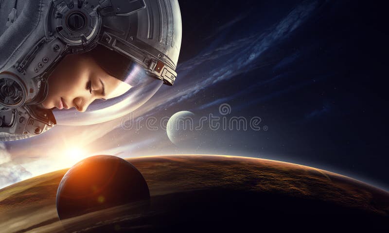 Badanie przestrzeni kosmicznej Multimedia mieszane obrazy royalty free