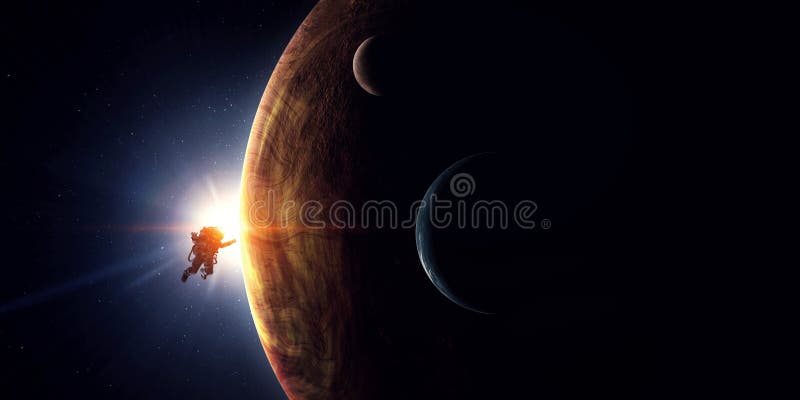 Badanie przestrzeni kosmicznej Multimedia mieszane fotografia stock