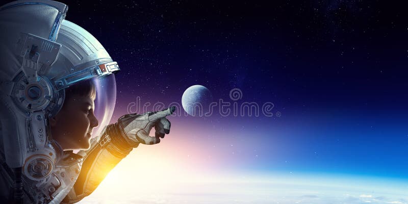 Badanie przestrzeni kosmicznej Multimedia mieszane zdjęcie stock