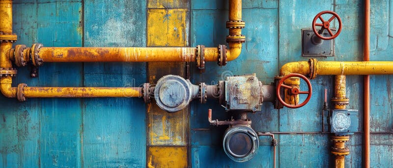Badanie skomplikowanego projektu systemu rurociągów przemysłowych w minimalistycznej przestrzeni obiektowej. Rury metalowe i sprzęt elektryczny tworzą funkcjonalną sieć w przestrzeni przemysłowej oferującą nowoczesną estetykę bogatą w potencjał marki