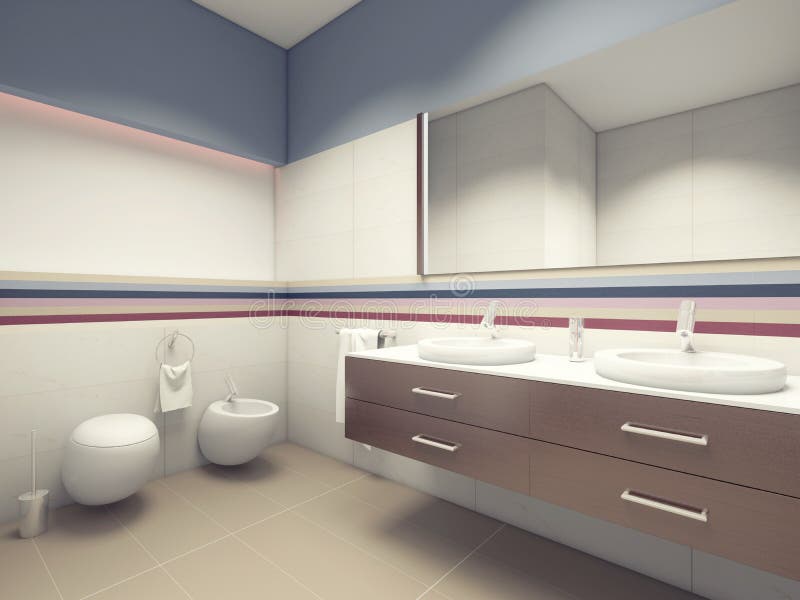 Schwarzes Badezimmer stock abbildung. Illustration von treppen - 28080758