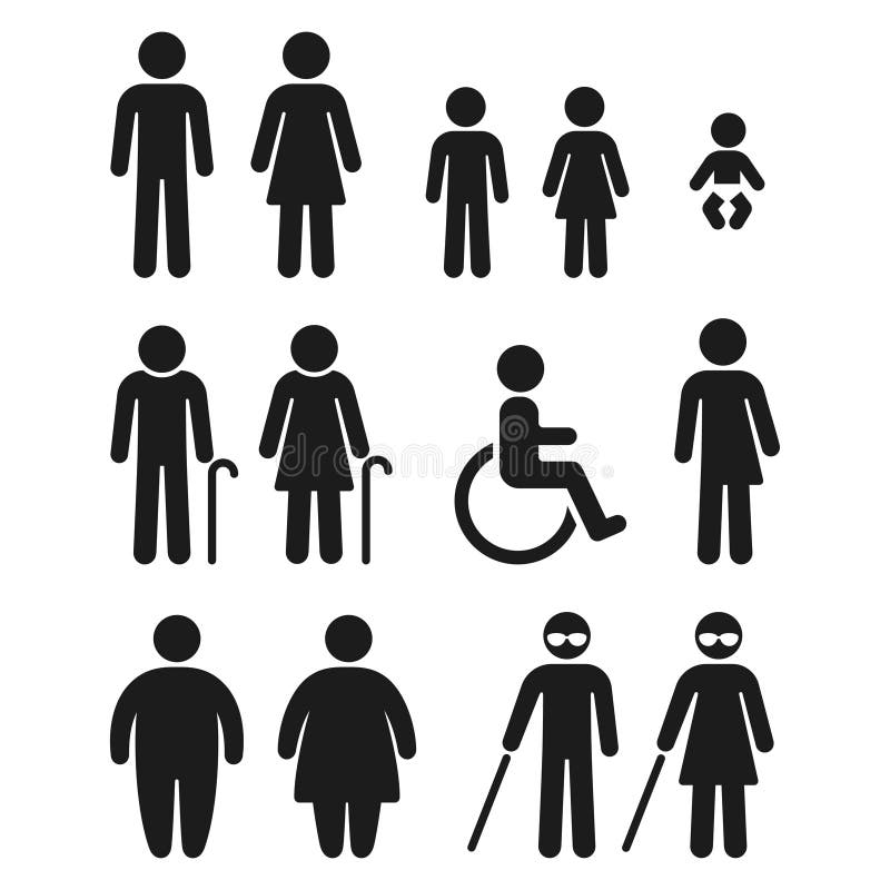 Badezimmer und medizinische Leutesymbole lizenzfreie abbildung Badezimmer und medizinische Leutesymbole lizenzfreie abbildung