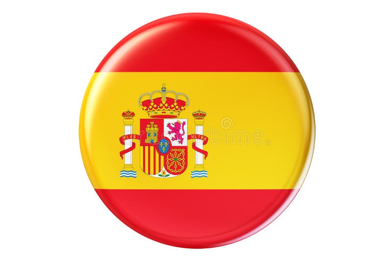 Badge con la bandera de España, representación 3D libre illustration Badge con la bandera de España, representación 3D libre illustration