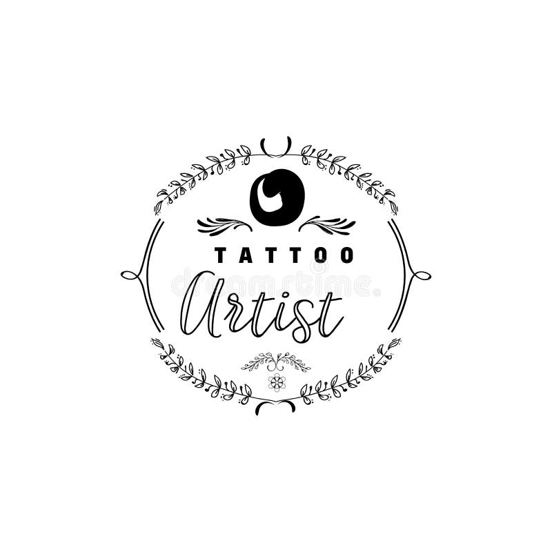 Badge for small businesses - Beauty Salon Tattoo Artist. Sticker, stamp, logo - for design, hands made. With the use of royalty free illustration Badge for small businesses - Beauty Salon Tattoo Artist. Sticker, stamp, logo - for design, hands made. With the use of royalty free illustration