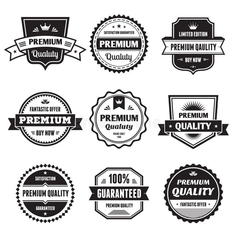 Badges Collection in Retro Style Stock Vector - Illustration of camp ...